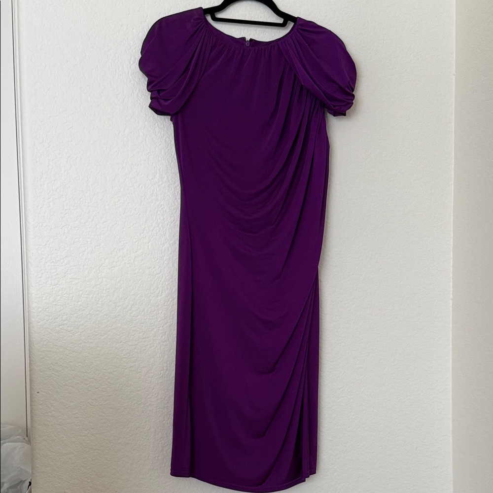 Tadashi Shoji Rich Purple Midi Dress